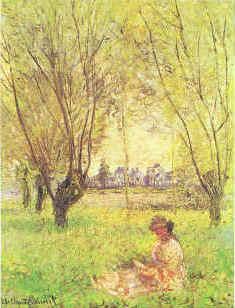 Claude Monet Woman Seated Under the Willows Norge oil painting art